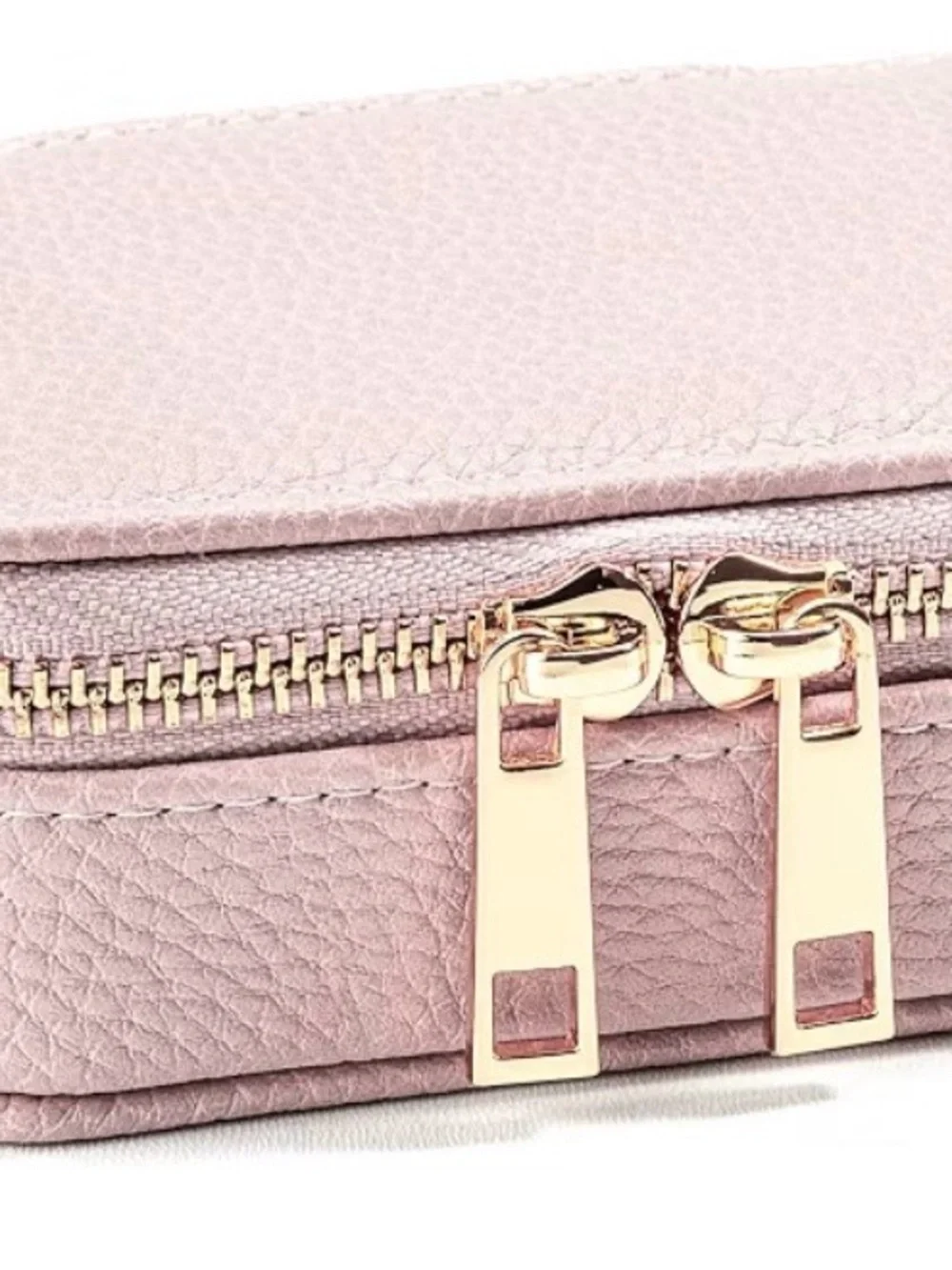 Four Corners Weekly Pill Organizer/Jewelry Travel Case  Blush with Gold Hardware